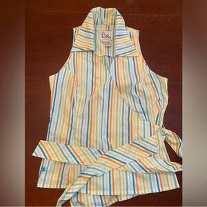 Lilly Pulitzer Multicolor Striped Wrap-around Blouse - Size 6